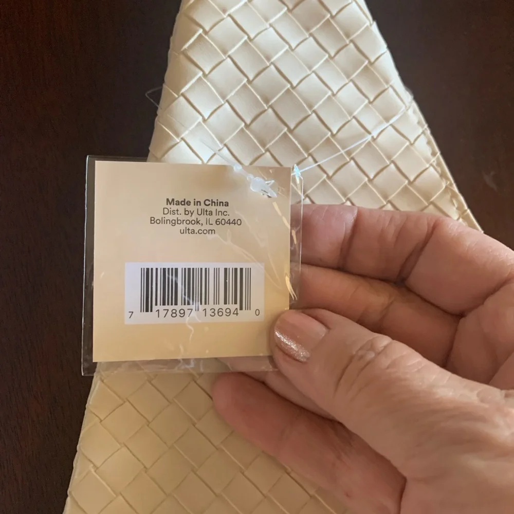 Ulta Beauty Cream Hobo Bag with Textured Design